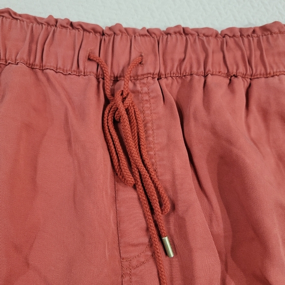 LOFT Rust-Coral Red Drawstring Skirt Size Large Casual Summer - Picture 3 of 10